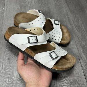 BIRKENSTOCK Birki’s Freeport Two Banded Adjustable Sandal White Size 7 to 7.5